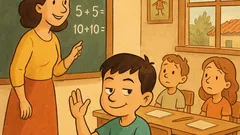 Ανέκδοτο: Η δασκάλα γράφει 5+5 στον πίνακα