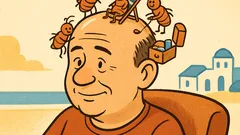 Ανέκδοτο: Τι κάνει ψείρα σε καραφλό κεφάλι;