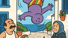 Ανέκδοτο: Τι είναι μοβ και κάνει τούμπες;