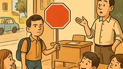 Ανέκδοτο: Ο Γιώργης άργησε—είδε STOP και σταμάτησε