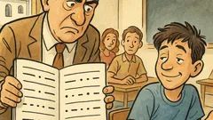 Ανέκδοτο: Γιατί το τετράδιό σου μόνο σημεία;