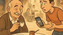 Ανέκδοτο: Παππού, γιατί γράφεις συνέχεια «…»;